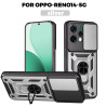 For Oppo Reno14 Case With Slide Lens Cover Reno13F 13Pro Ring Shockproof Stand Holder Phone Case