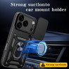 For Apple iPhone 17 Pro Case With Slide Lens Cover 17air plus 17 16ProMax 16Plus 16e Ring Shockproof Stand Holder Phone Case