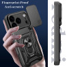 For Apple iPhone 17 Pro Case With Slide Lens Cover 17air plus 17 16ProMax 16Plus 16e Ring Shockproof Stand Holder Phone Case