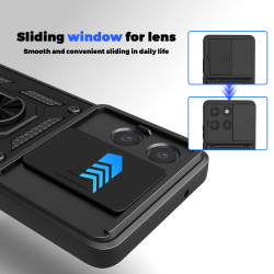 For Motorola Moto G86 Power Case With Slide Lens Cover Moto G85 G84 Ring Shockproof Stand Holder Phone Case