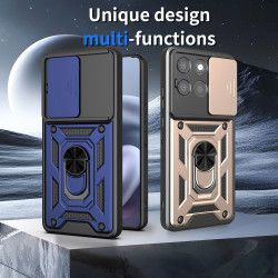 For Motorola Moto G86 Power Case With Slide Lens Cover Moto G85 G84 Ring Shockproof Stand Holder Phone Case