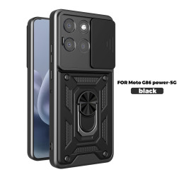 For Motorola Moto G86 Power Case With Slide Lens Cover Moto G85 G84 Ring Shockproof Stand Holder Phone Case
