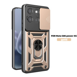 For Motorola Moto G86 Power Case With Slide Lens Cover Moto G85 G84 Ring Shockproof Stand Holder Phone Case