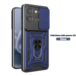 For Motorola Moto G86 Power Case With Slide Lens Cover Moto G85 G84 Ring Shockproof Stand Holder Phone Case
