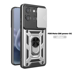 For Motorola Moto G86 Power Case With Slide Lens Cover Moto G85 G84 Ring Shockproof Stand Holder Phone Case