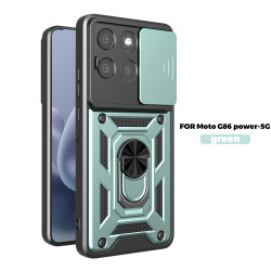 For Motorola Moto G86 Power Case With Slide Lens Cover Moto G85 G84 Ring Shockproof Stand Holder Phone Case