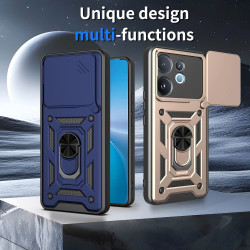 For vivo V60 Case With Slide Lens Cover V50 Lite V50 5G Ring Shockproof Stand Holder Phone Case