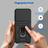 For vivo V60 Case With Slide Lens Cover V50 Lite V50 5G Ring Shockproof Stand Holder Phone Case