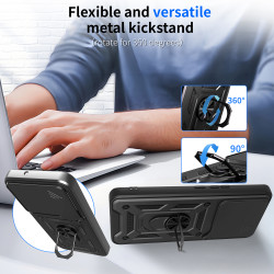 For vivo V60 Case With Slide Lens Cover V50 Lite V50 5G Ring Shockproof Stand Holder Phone Case