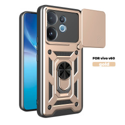 For vivo V60 Case With Slide Lens Cover V50 Lite V50 5G Ring Shockproof Stand Holder Phone Case