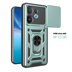For vivo V60 Case With Slide Lens Cover V50 Lite V50 5G Ring Shockproof Stand Holder Phone Case