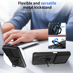 Case for Xiaomi Redmi 15 5G Slide Camera Protect Stand Phone Shell Funda for Redmi 15 4G 14C 4G Cover