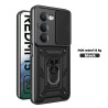 Case for Xiaomi Redmi 15 5G Slide Camera Protect Stand Phone Shell Funda for Redmi 15 4G 14C 4G Cover