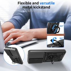 Case for Infinix Hot 60 4G Slide Camera Protect Stand Phone Shell Funda for Hot 50 Pro+ 4G 50i Cover