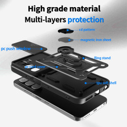 Case for Infinix Hot 60 4G Slide Camera Protect Stand Phone Shell Funda for Hot 50 Pro+ 4G 50i Cover
