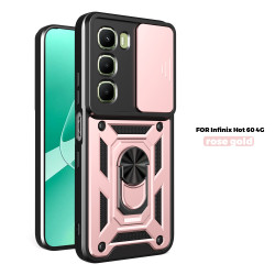 Case for Infinix Hot 60 4G Slide Camera Protect Stand Phone Shell Funda for Hot 50 Pro+ 4G 50i Cover