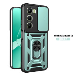 Case for Infinix Hot 60 4G Slide Camera Protect Stand Phone Shell Funda for Hot 50 Pro+ 4G 50i Cover