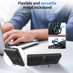 For Nothing Phone 3 Case With Slide Lens Cover Phone 3aPro 3a 2a Ring Shockproof Stand Holder Phone Case