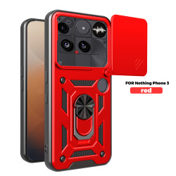 For Nothing Phone 3 Case With Slide Lens Cover Phone 3aPro 3a 2a Ring Shockproof Stand Holder Phone Case