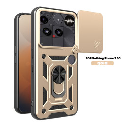 For Nothing Phone 3 Case With Slide Lens Cover Phone 3aPro 3a 2a Ring Shockproof Stand Holder Phone Case
