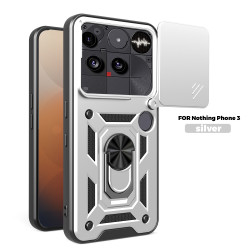 For Nothing Phone 3 Case With Slide Lens Cover Phone 3aPro 3a 2a Ring Shockproof Stand Holder Phone Case