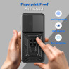 For Oppo Reno14 F Case With Slide Lens Cover Phone Reno13 F 13Pro 5G Ring Shockproof Stand Holder Phone Case