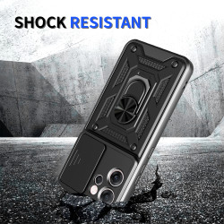For Oppo Reno14 F Case With Slide Lens Cover Phone Reno13 F 13Pro 5G Ring Shockproof Stand Holder Phone Case