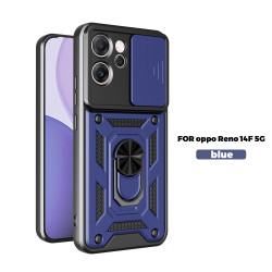 For Oppo Reno14 F Case With Slide Lens Cover Phone Reno13 F 13Pro 5G Ring Shockproof Stand Holder Phone Case