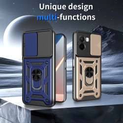 For Xiaomi Poco M7 4G Case With Slide Lens Cover Phone Poco M7pro 5G M6Pro 4G Ring Shockproof Stand Holder Phone Case
