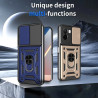 For Xiaomi Poco M7 4G Case With Slide Lens Cover Phone Poco M7pro 5G M6Pro 4G Ring Shockproof Stand Holder Phone Case