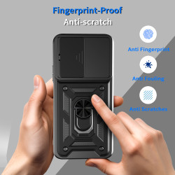For Xiaomi Poco M7 4G Case With Slide Lens Cover Phone Poco M7pro 5G M6Pro 4G Ring Shockproof Stand Holder Phone Case