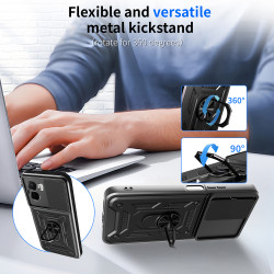 For Xiaomi Poco M7 4G Case With Slide Lens Cover Phone Poco M7pro 5G M6Pro 4G Ring Shockproof Stand Holder Phone Case