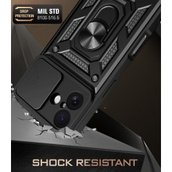 For Apple iPhone 17 Case With Slide Lens Cover Phone iPhone 17ProMax 16ProMax 16e 16plus Ring Shockproof Stand Holder Phone Case