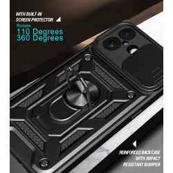 For Apple iPhone 17 Case With Slide Lens Cover Phone iPhone 17ProMax 16ProMax 16e 16plus Ring Shockproof Stand Holder Phone Case