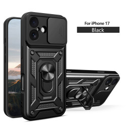 For Apple iPhone 17 Case With Slide Lens Cover Phone iPhone 17ProMax 16ProMax 16e 16plus Ring Shockproof Stand Holder Phone Case