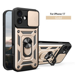 For Apple iPhone 17 Case With Slide Lens Cover Phone iPhone 17ProMax 16ProMax 16e 16plus Ring Shockproof Stand Holder Phone Case