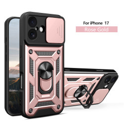 For Apple iPhone 17 Case With Slide Lens Cover Phone iPhone 17ProMax 16ProMax 16e 16plus Ring Shockproof Stand Holder Phone Case