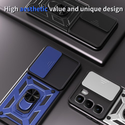Case for Infinix Hot 60 Pro+ 4G Slide Camera Protect Stand Phone Shell Funda for Hot 50 Pro+ 4G Hot 50 Cover