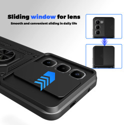 Case for Infinix Hot 60 Pro+ 4G Slide Camera Protect Stand Phone Shell Funda for Hot 50 Pro+ 4G Hot 50 Cover