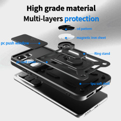 Case for Infinix Hot 60 Pro+ 4G Slide Camera Protect Stand Phone Shell Funda for Hot 50 Pro+ 4G Hot 50 Cover