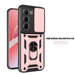 Case for Infinix Hot 60 Pro+ 4G Slide Camera Protect Stand Phone Shell Funda for Hot 50 Pro+ 4G Hot 50 Cover