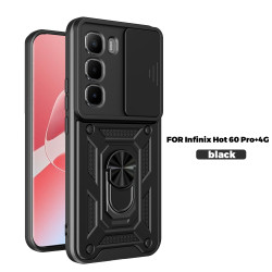 Case for Infinix Hot 60 Pro+ 4G Slide Camera Protect Stand Phone Shell Funda for Hot 50 Pro+ 4G Hot 50 Cover