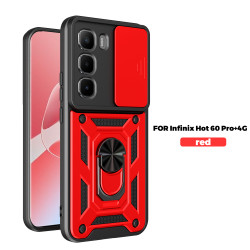 Case for Infinix Hot 60 Pro+ 4G Slide Camera Protect Stand Phone Shell Funda for Hot 50 Pro+ 4G Hot 50 Cover