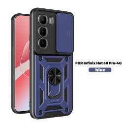 Case for Infinix Hot 60 Pro+ 4G Slide Camera Protect Stand Phone Shell Funda for Hot 50 Pro+ 4G Hot 50 Cover