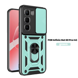 Case for Infinix Hot 60 Pro+ 4G Slide Camera Protect Stand Phone Shell Funda for Hot 50 Pro+ 4G Hot 50 Cover