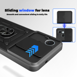 Case for Tecno Spark 40C Slide Camera Protect Stand Phone Shell Funda for spark 40pro 30Pro 30C 4G Cover