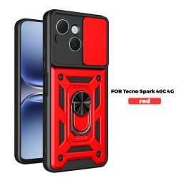 Case for Tecno Spark 40C Slide Camera Protect Stand Phone Shell Funda for spark 40pro 30Pro 30C 4G Cover