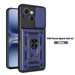 Case for Tecno Spark 40C Slide Camera Protect Stand Phone Shell Funda for spark 40pro 30Pro 30C 4G Cover