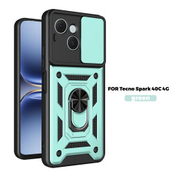 Case for Tecno Spark 40C Slide Camera Protect Stand Phone Shell Funda for spark 40pro 30Pro 30C 4G Cover