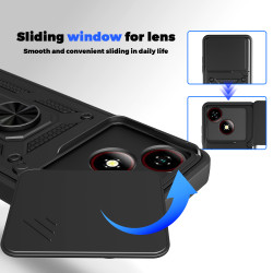 Case for ZTE Blade A35E 5G Slide Camera Protect Stand Phone Shell Funda for Blade A35 4G Cover